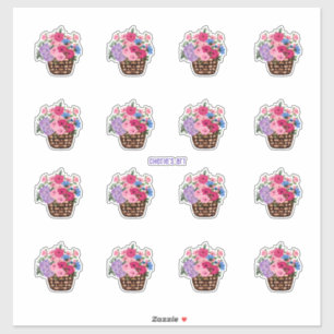 Sticker Panier de fleurs si joli