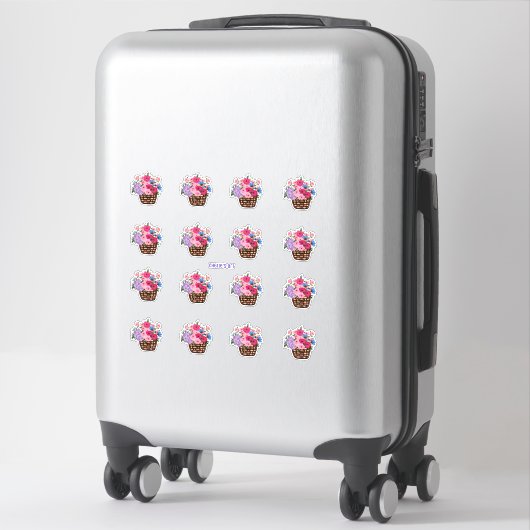 Sticker Panier de fleurs si joli (Sur valise)