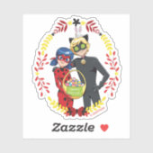 Sticker Panier de Pâques Ladybug & Cat Noir (Feuille)