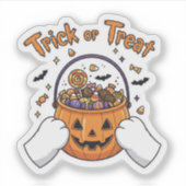 Sticker Paniers à coller ou à traiter - Cute Chat Hallowee (Devant)