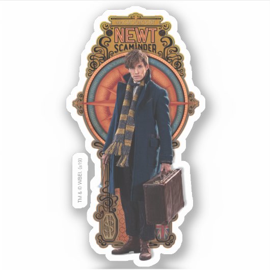 Sticker Panneau Art nouveau permanent NEWT SCAMANDER™ (Devant)