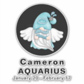 Sticker Panneau Astrologie Gnome Aquarius Angel 8" Vinyl (Devant)