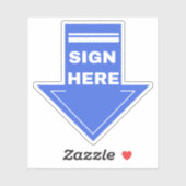 Sticker Panneau bleu ici (Feuille)