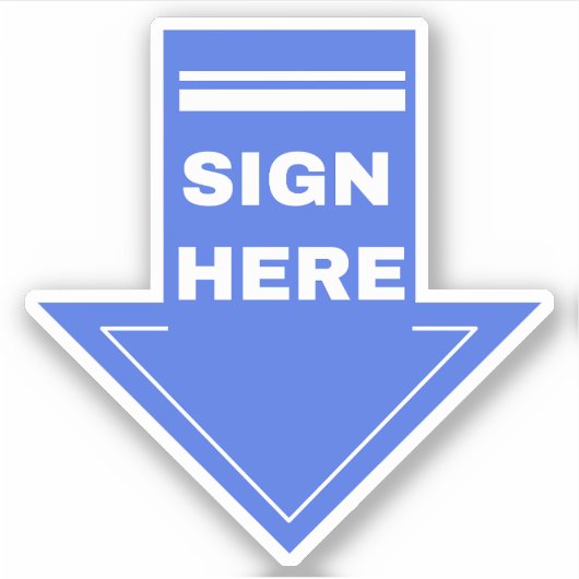 Sticker Panneau bleu ici (Devant)