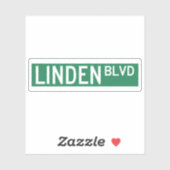 Sticker Panneau Boulevard Linden (Feuille)