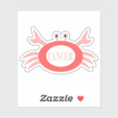 Sticker Panneau cancéreux Crabe en forme (Feuille)