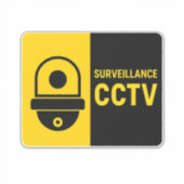 Sticker Panneau d'avertissement CCTV - Icône de caméra en  (Devant)
