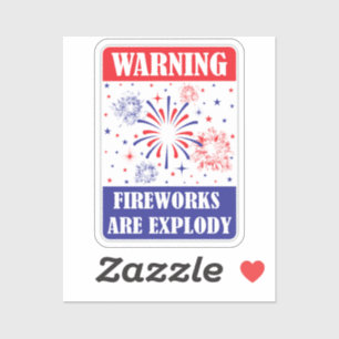 Sticker Panneau d'avertissement de feux d'artifice
