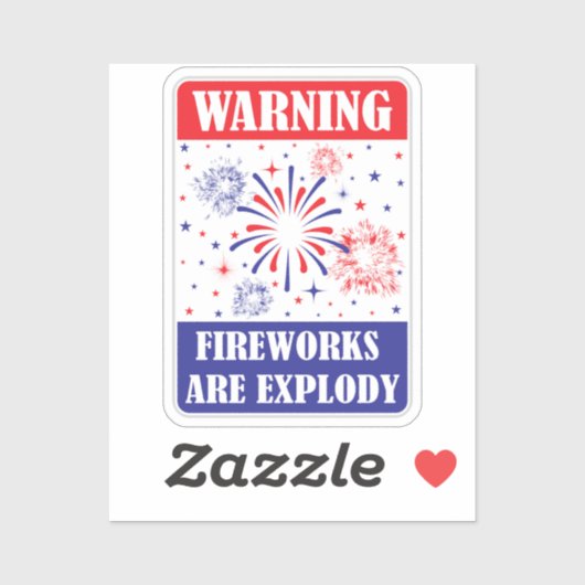 Sticker Panneau d'avertissement de feux d'artifice (Feuille)