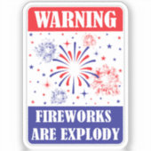 Sticker Panneau d'avertissement de feux d'artifice (Recto)
