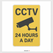 Sticker Panneau d'avertissement de surveillance CCTV 24 he (Feuille)