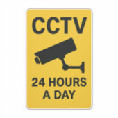 Sticker Panneau d'avertissement de surveillance CCTV 24 he (Devant)