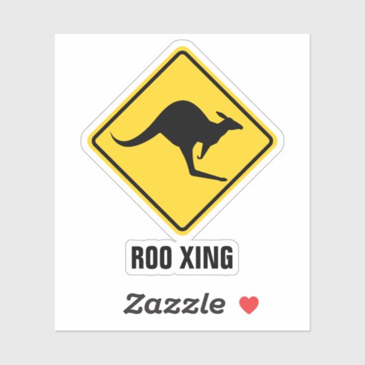 Sticker Panneau d'avertissement Kangaroo (Feuille)