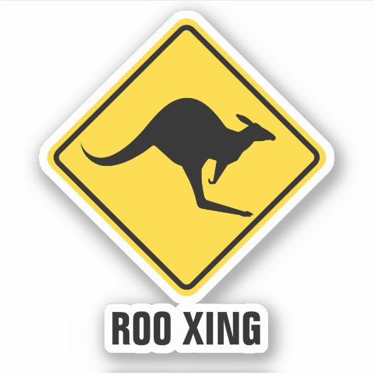 Sticker Panneau d'avertissement Kangaroo (Devant)