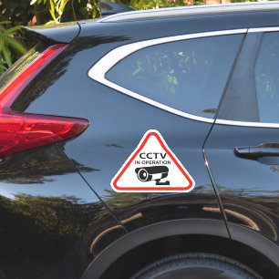 Sticker Panneau d'avertissement triangulaire CCTV en fonct