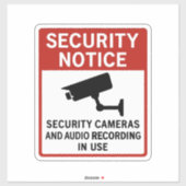 Sticker Panneau d'avis de sécurité – Caméras de surveillan (Feuille)
