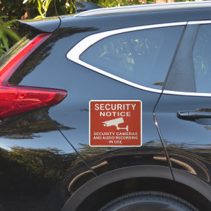 Sticker Panneau d'avis de sécurité rouge – Caméras de surv