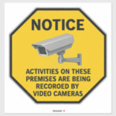 Sticker Panneau d'avis de vidéosurveillance (Feuille)