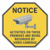 Sticker Panneau d'avis de vidéosurveillance (Devant)