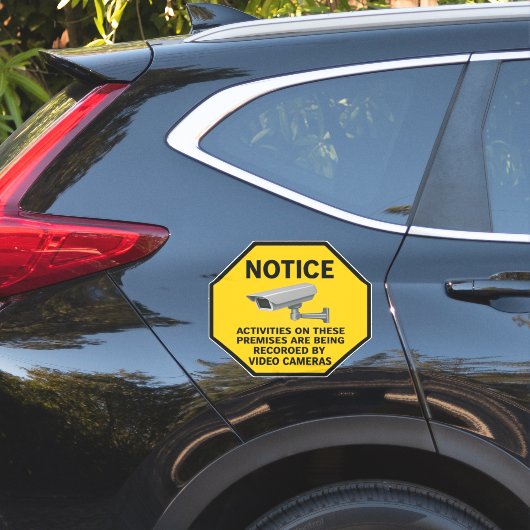 Sticker Panneau d'avis de vidéosurveillance (Coté voiture)