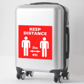 Sticker Panneau de Distances Sociales Coronavirus (Sur valise)
