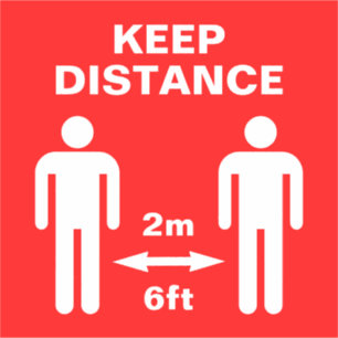 Sticker Panneau de Distances Sociales Coronavirus
