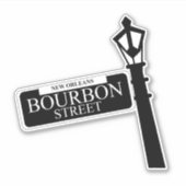 Sticker Panneau de la Nouvelle-Orléans Bourbon Street (Devant)