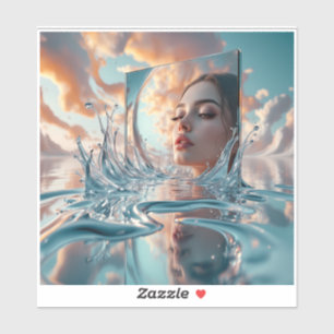 Sticker panneau de miroirs flottants s'élève d'une mer cal