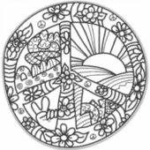 Sticker Panneau de Paix Couleur moi mignonne (Devant)