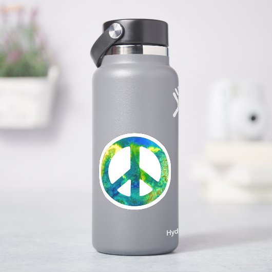 Sticker Panneau de paix vert mer (HydroFlask)
