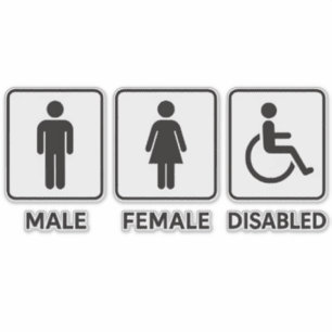 Sticker Panneau de porte de toilettes pour hommes et femme