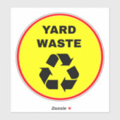 Sticker Panneau de recyclage des déchets de jardin - Jaune (Feuille)