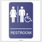 Sticker Panneau de salle de bains accessible aux personnes (Feuille)