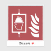 Sticker Panneau de sécurité de l'ascenseur des pompiers (Feuille)