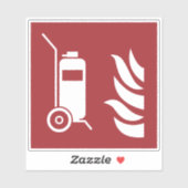 Sticker Panneau de sécurité de l'extincteur à roues (Feuille)