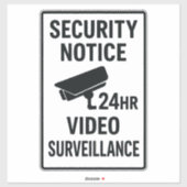 Sticker Panneau de sécurité de surveillance vidéo 24 heure (Feuille)