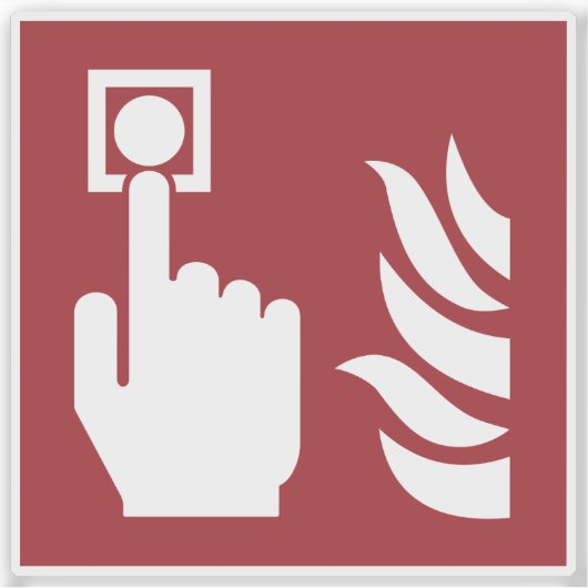 Sticker Panneau de sécurité du bouton d'alarme incendie (Devant)