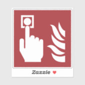 Sticker Panneau de sécurité du bouton d'alarme incendie (Feuille)