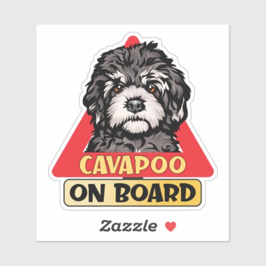 Sticker Panneau de signalisation Cavapoo à bord Jouet Chie (Feuille)