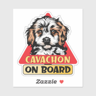 Sticker Panneau de signalisation rouge Cavachon à bord Jou