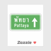 Sticker Panneau de signalisation routière Pattaya ⚠ Thaïla (Feuille)