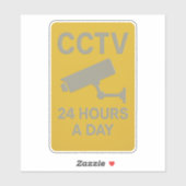 Sticker Panneau de surveillance CCTV 24 heures sur 24 (Feuille)