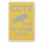 Sticker Panneau de surveillance CCTV 24 heures sur 24 (Devant)