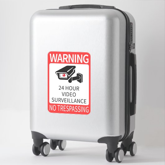 Sticker Panneau de surveillance vidéo 24 heures (Sur valise)