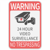 Sticker Panneau de surveillance vidéo 24 heures (Devant)