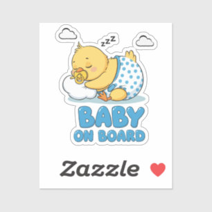 Sticker Panneau de voiture 'Bébé à bord' avec poussin endo