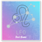 Sticker Panneau étoile Leo Zodiac Horoscope Constellation (Devant)
