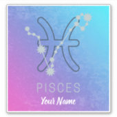 Sticker Panneau étoile Poissons Zodiac Horoscope Constella (Devant)