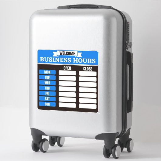 Sticker Panneau Heures d'ouverture (Sur valise)