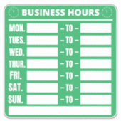 Sticker Panneau Heures d'ouverture (Devant)